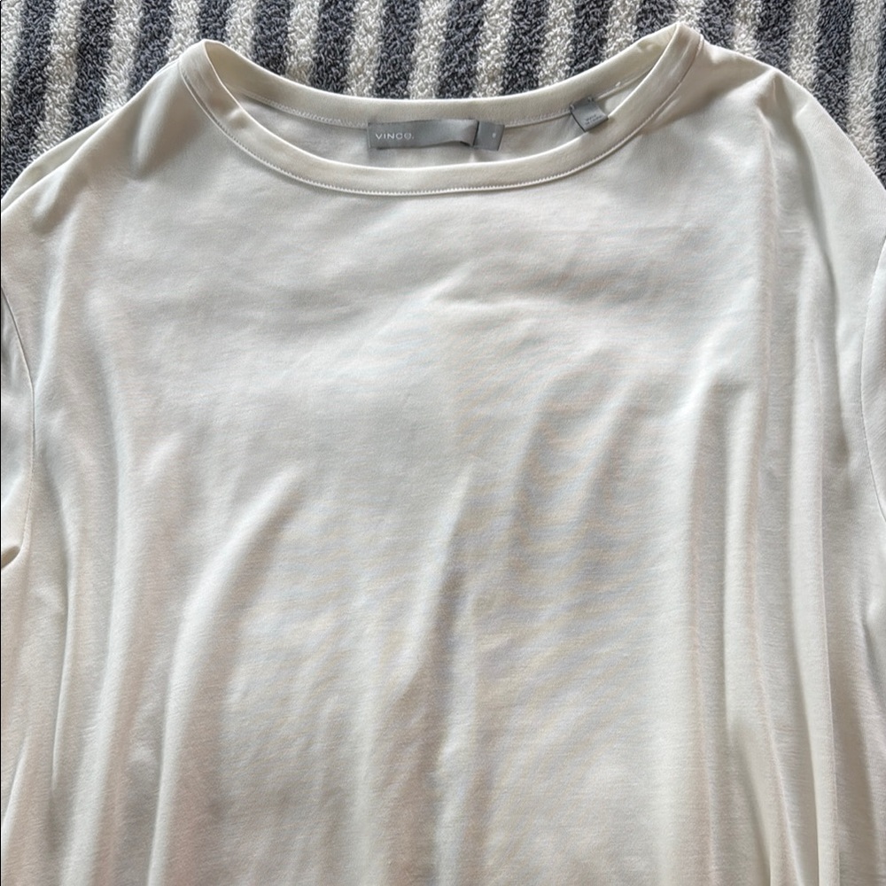 Vince Ivory Long Sleeve Blouse
